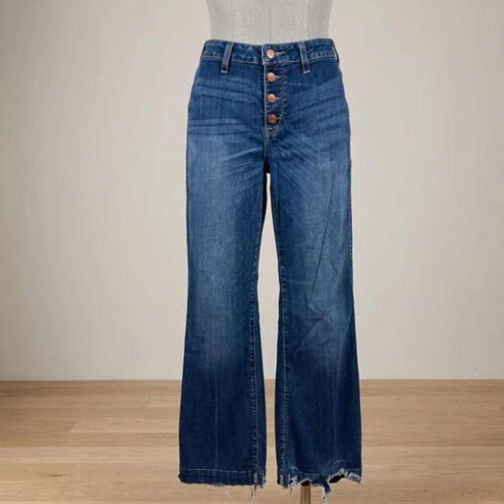 Ariat Womens M5 Blue Jeans 31L (US Women's 12) Straight Western Distressed Hem